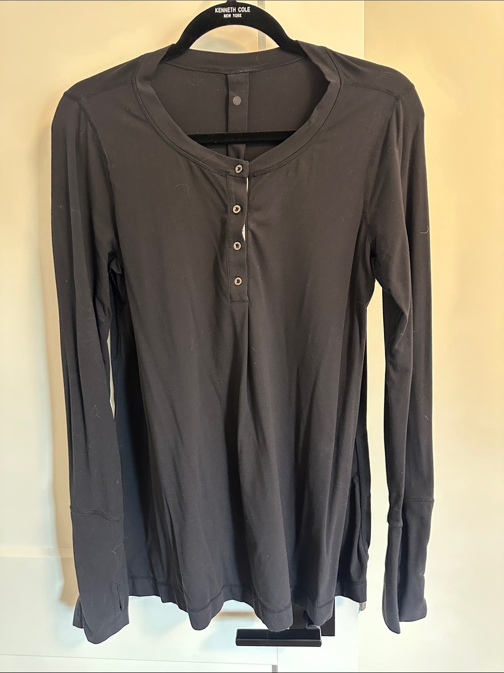 lululemon athletica Black Long-Sleeve Henley Top
